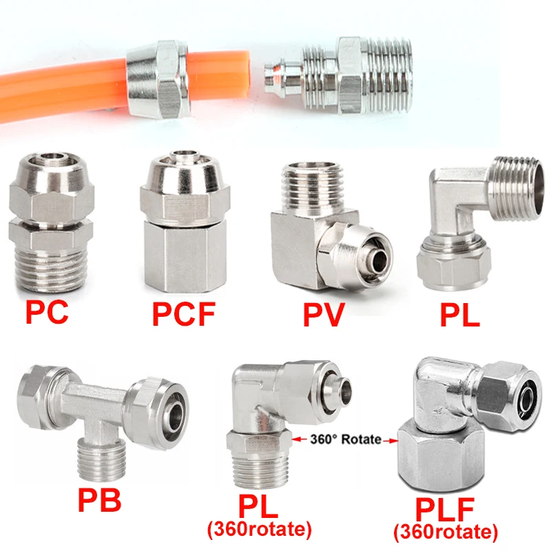 Compression Fitting Brass - ทองแดงอุปกรณ์นิวเมติก Air FITTING OD 4 6