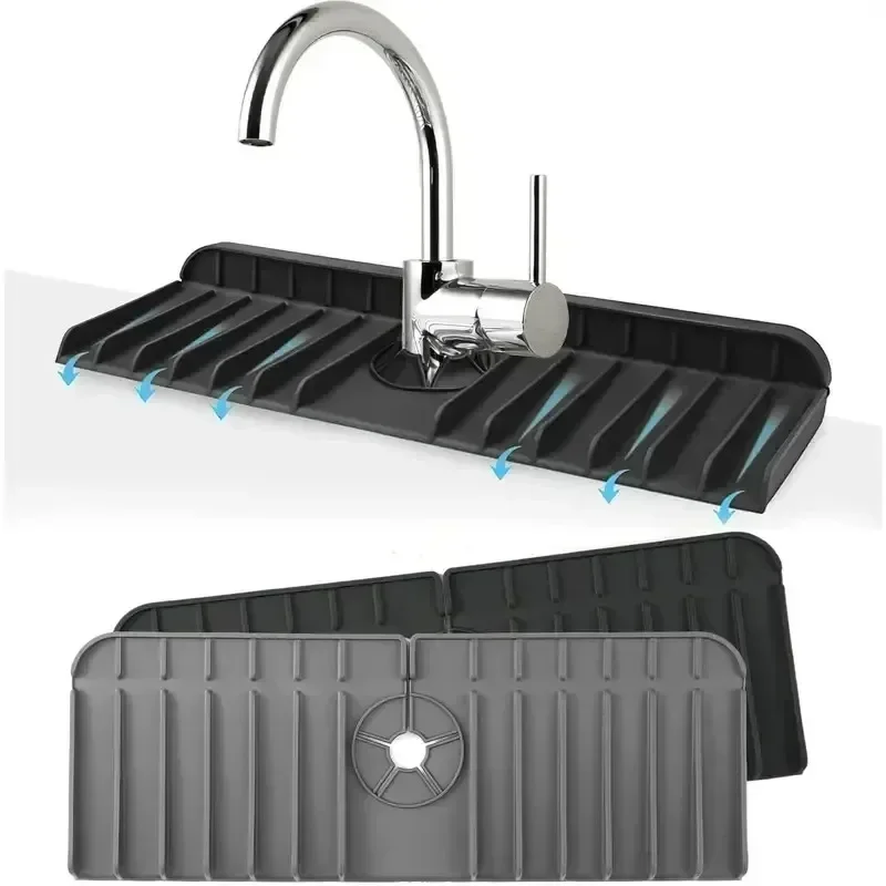Silicone Tap Washer - แผ่นรองกันน้ำซิลิโคนสำหรับวางฟองน้ำล้างจาน อ่างล้างจาน ที่วางฟองน้ำในครัว แผ่นรองกันน้ำกระเด็นในห้องน้ำและห้องครัว