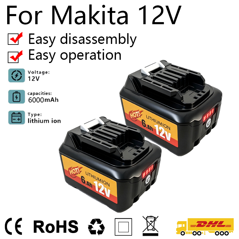 Makita Drill Hp1640 - 10.8V 12V 6A ชาร์จใหม่ได้เปลี่ยนแบตเตอรี่ Li-Ion สำหรับ