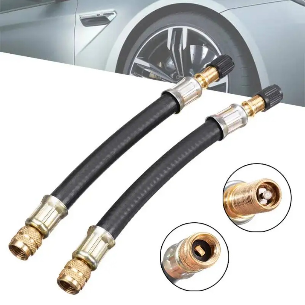 Flexible Hose Braided - 1 ชิ้น ข้อต่อวาล์วลมยางแบบยืดหยุ่น 210 มม. สำหรับล้อคู่